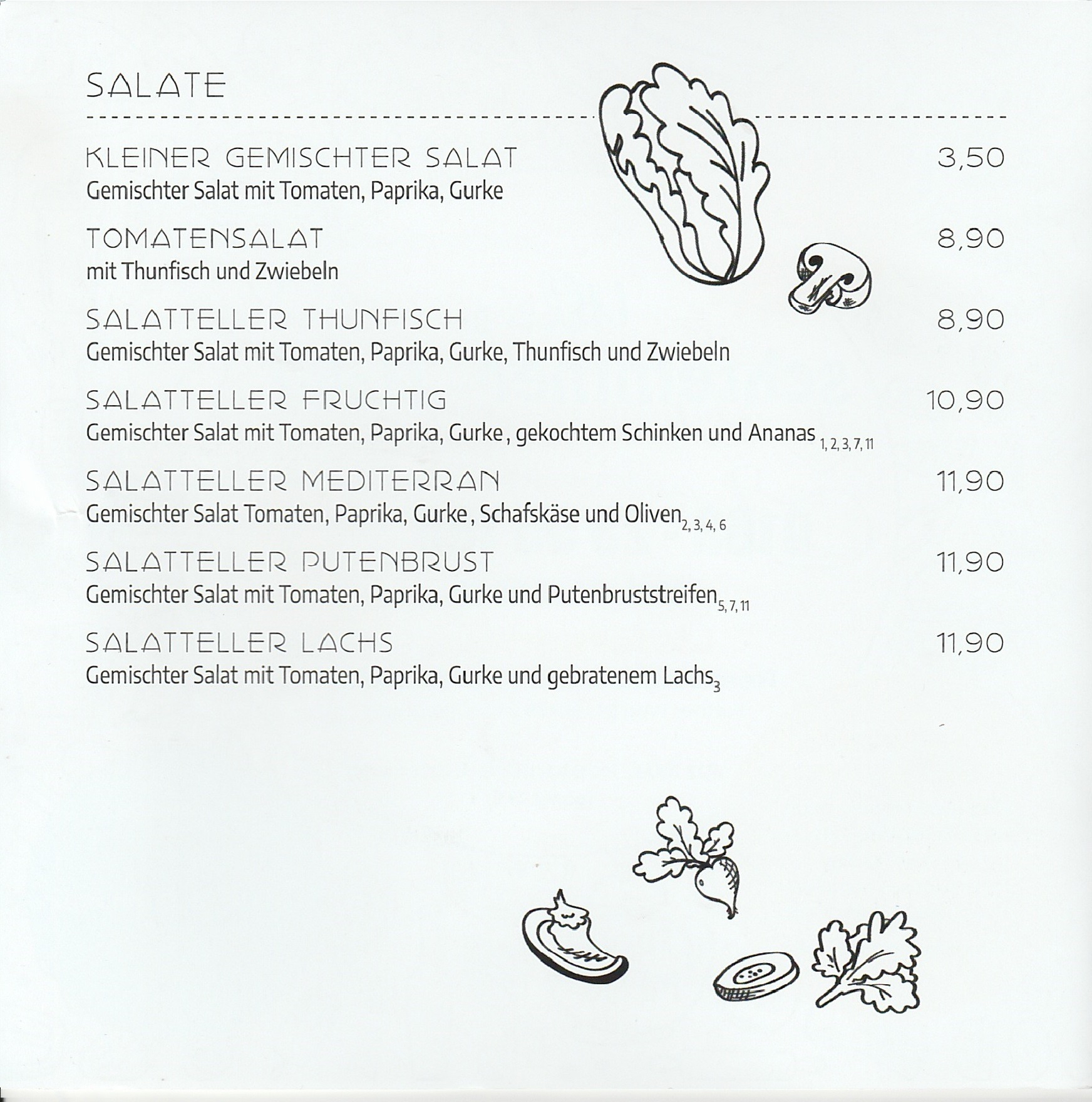 Karte Salate 032024